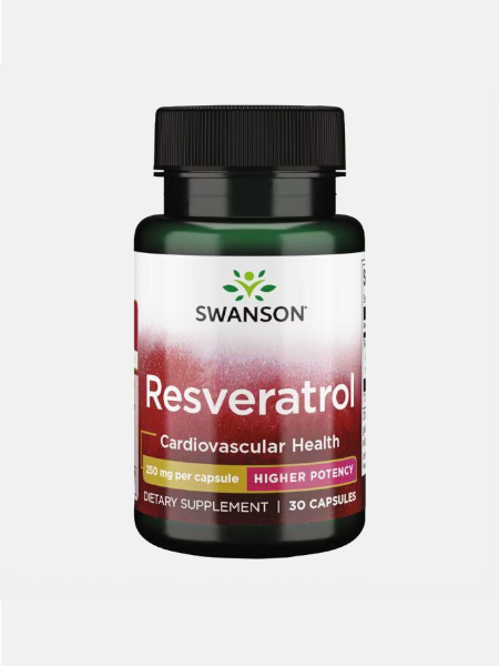 SWANSON Resveratrol Ultra 250mg (Trans-Resveratrol) - 60 Cápsulas | Suporte de Longevidade, Saúde Cardíaca e Proteção Celular