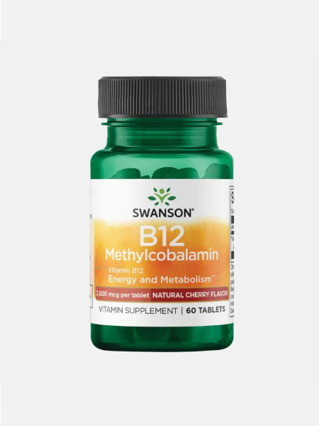 SWANSON Metilcobalamina B12 (5000 mcg) - 60 Comprimidos Mastigáveis | Forma Ativa para Energia, Humor e Saúde Nervosa