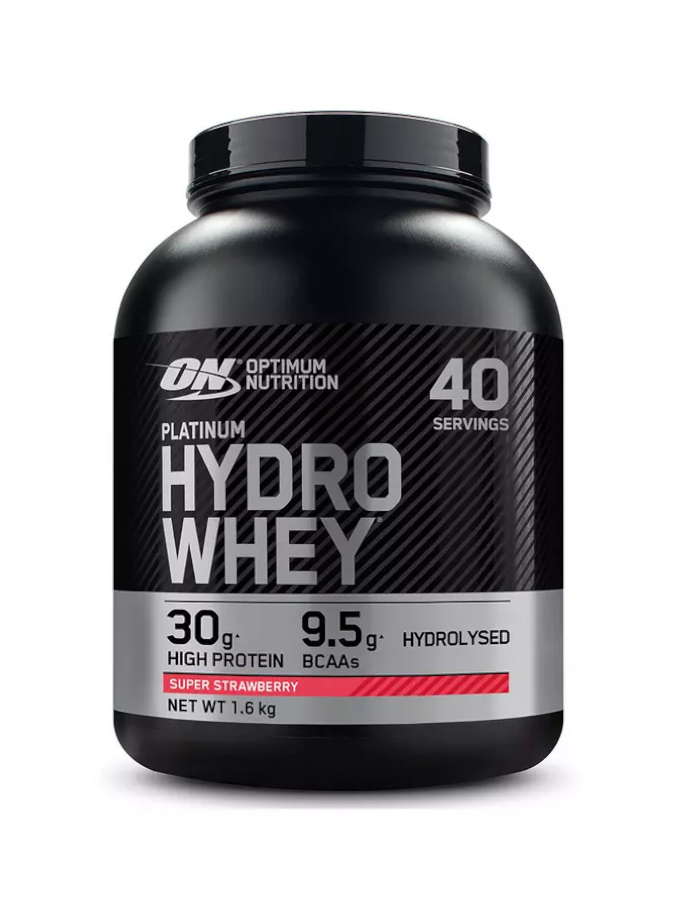 ON OPTIMUM NUTRITION Platinum Hydrowhey (1.59kg) Sabor Morango | Proteína de Soro de Leite Hidrolisada Máxima Velocidade e Pureza