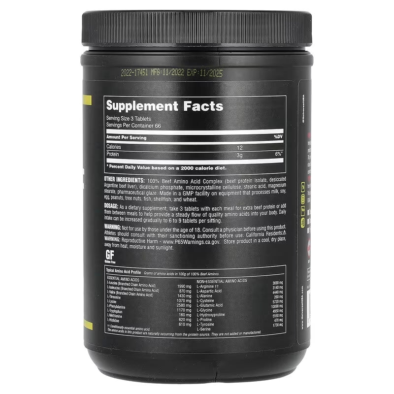100% Beef Aminos - Universal Nutrition 200 Tablets