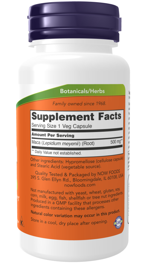 Maca 500mg - 100 Cápsulas - NOW Foods