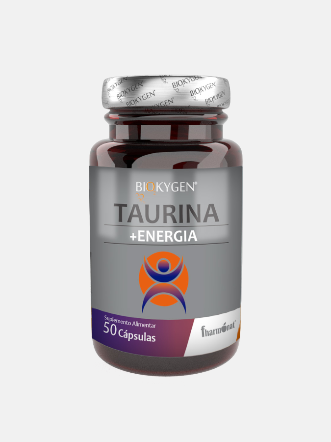 FHARMONAT Biokygen Taurina 500mg – 50 Cápsulas | Aminoácido para Desempenho Físico, Foco e Função Muscular