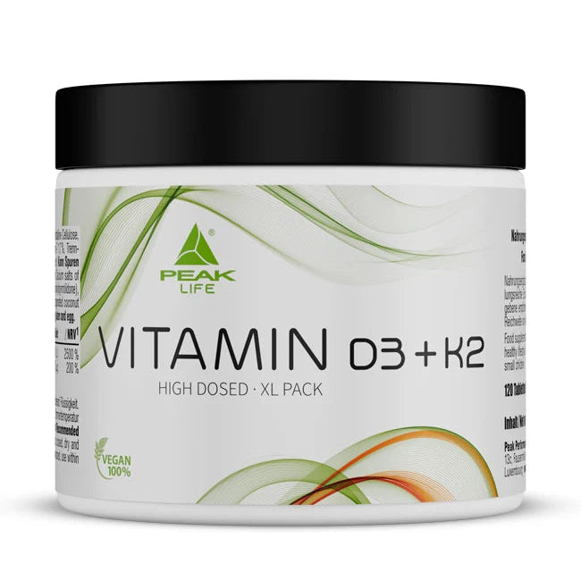 Vitamin D3-K2 – 120 Comprimidos – Peak Life
