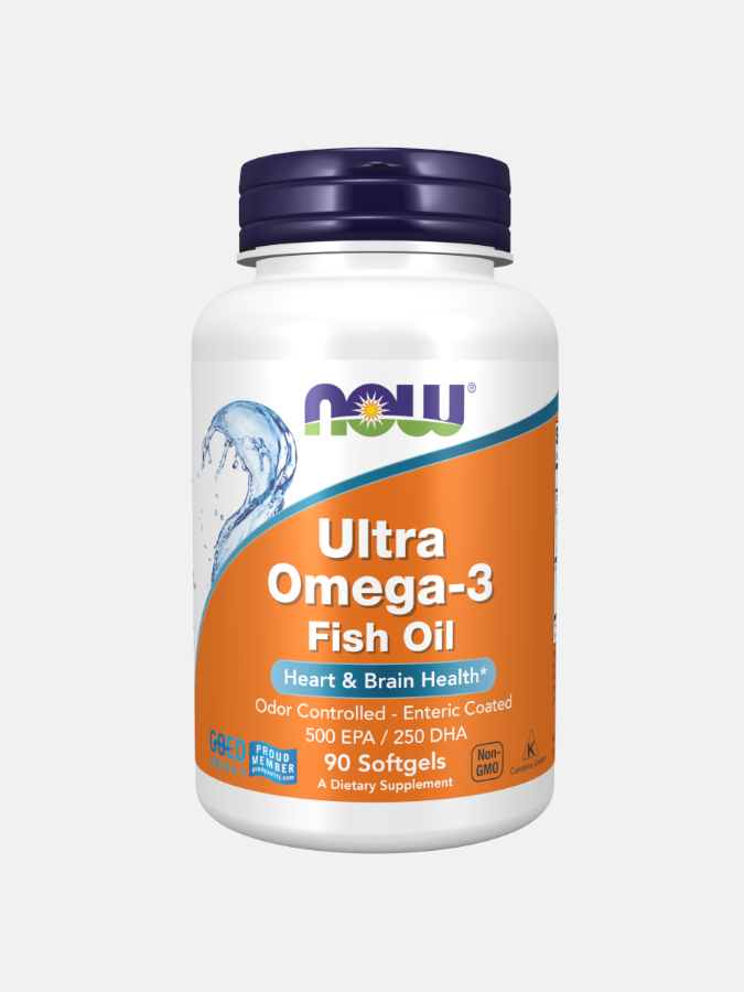 NOW FOODS Ultra Omega-3 (500 EPA / 250 DHA) - 90 Cápsulas Moles | Concentrado Molecularmente Destilado