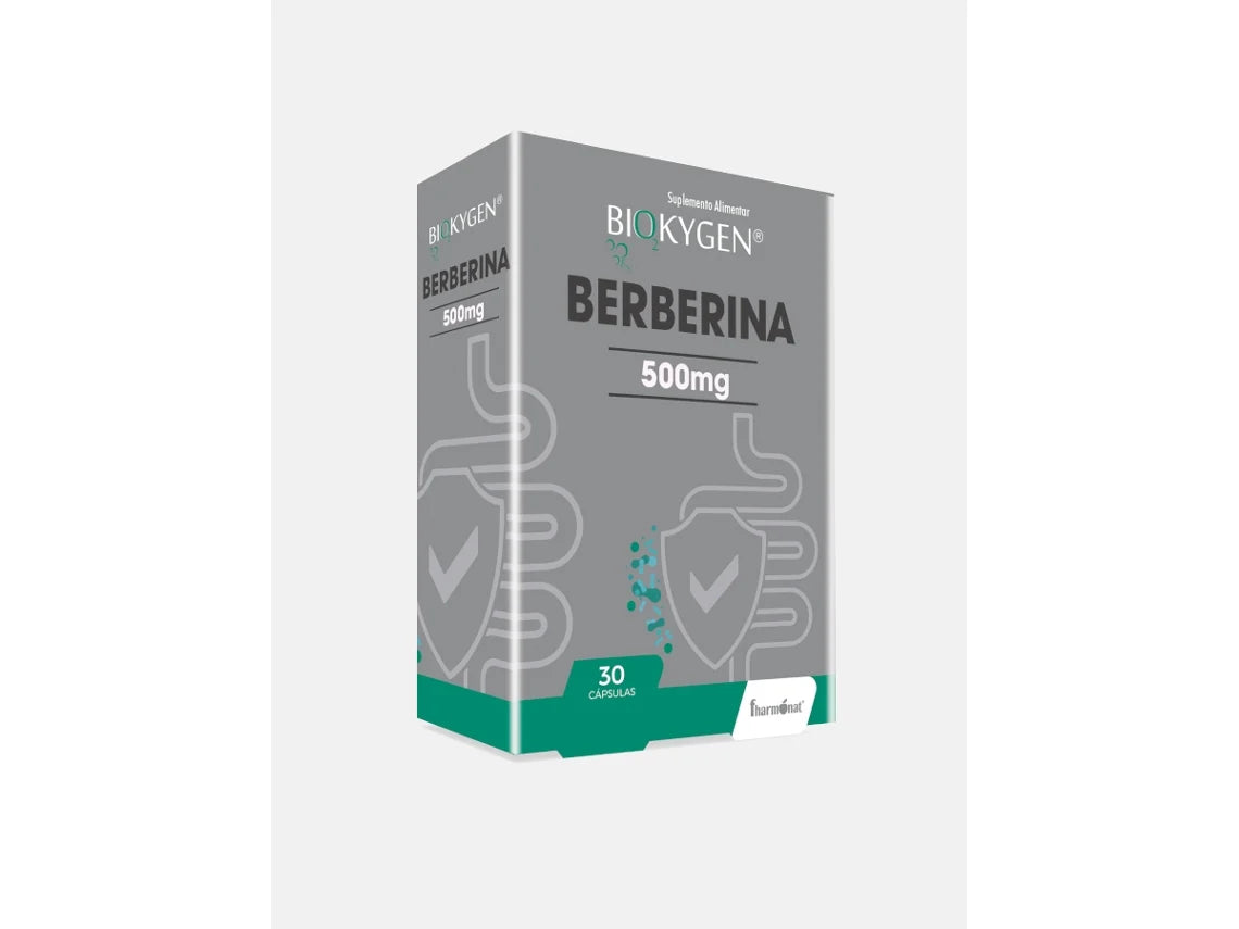 FHARMONAT Biokygen Berberina 500mg - 30 Cápsulas | Suporte para Glicémia, Metabolismo e Saúde Cardiovascular