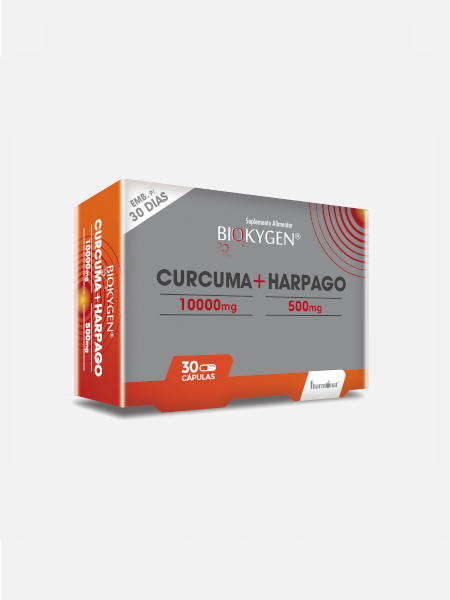FHARMONAT Biokygen Curcuma + Harpago (30 Cápsulas) | Anti-Inflamatório Natural e Suporte Avançado para Articulações e Dor