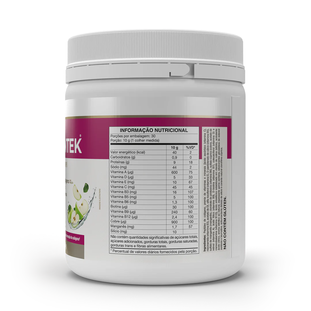 Colagentek Vitafor - 300g Sabor Maçã Verde