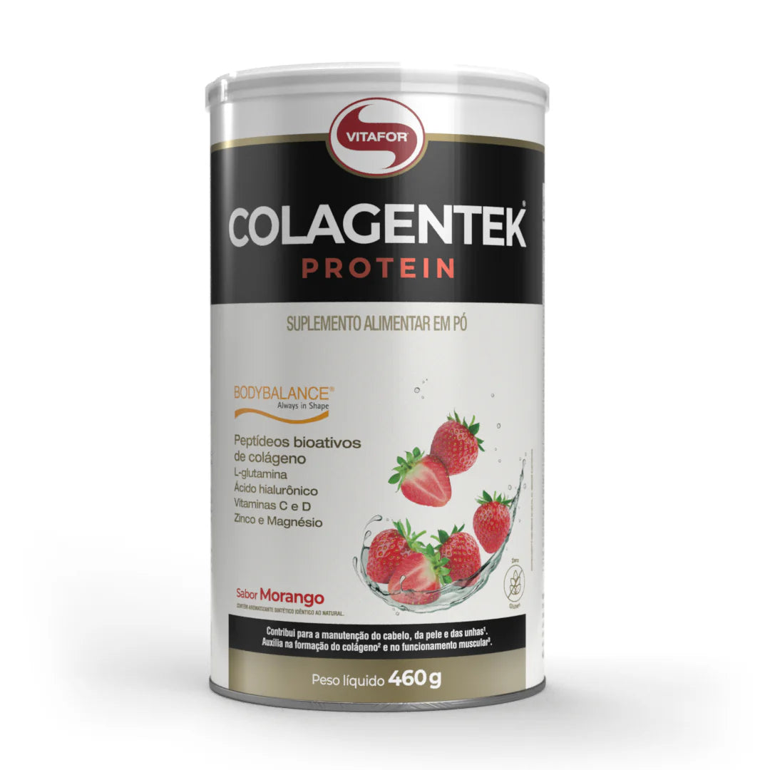 Colagentek Protein Bodybalance Vitafor - 460g Morango