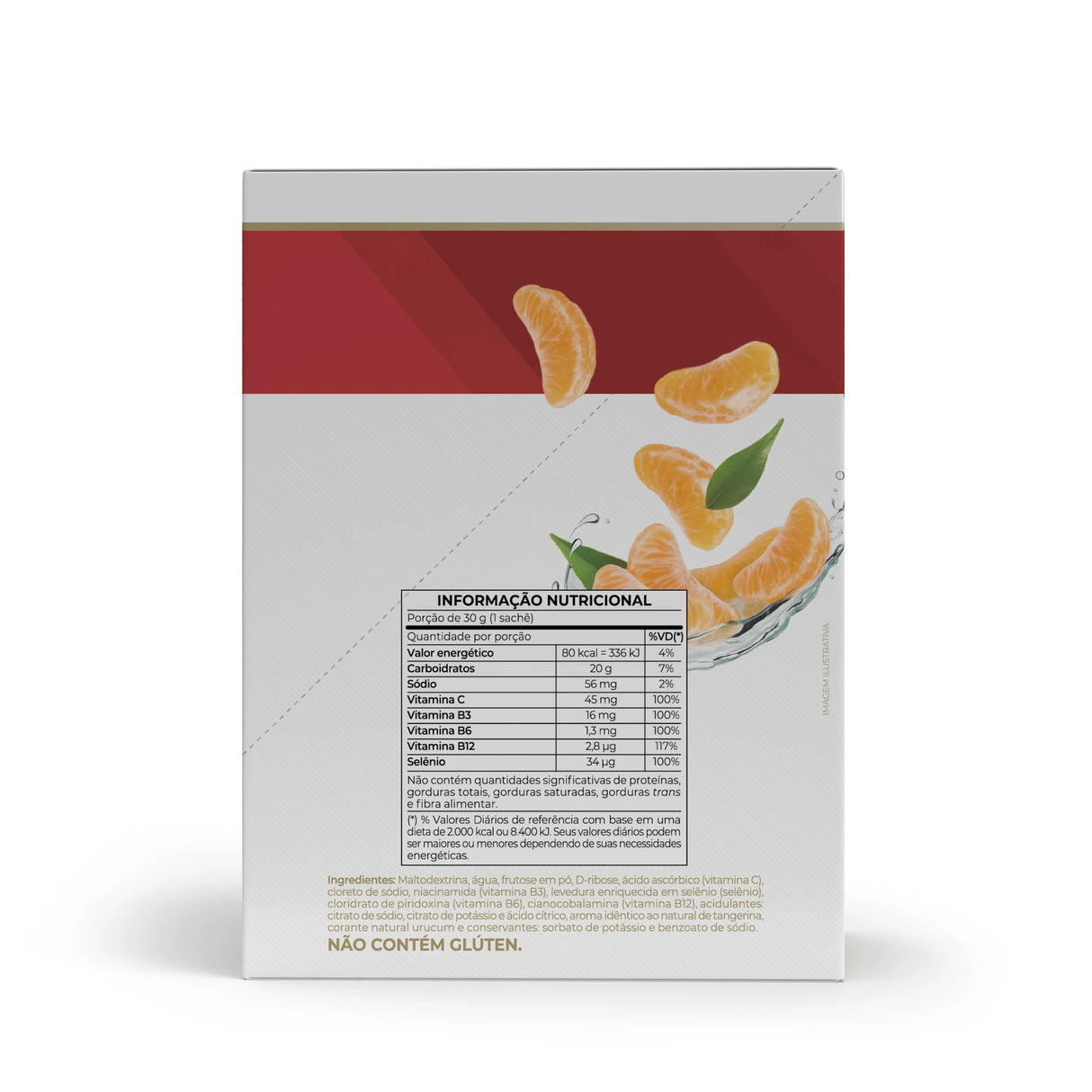 Endurance Caffeine Gel Vitafor - 12 Sachês de 30g Sabor Tangerina