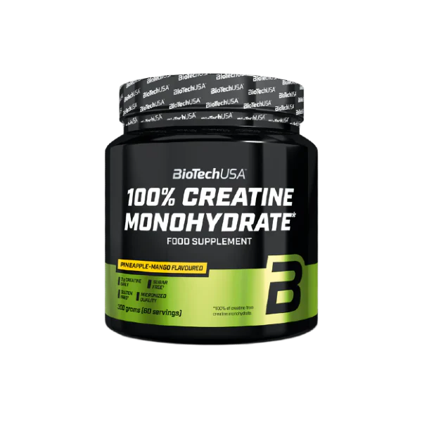 BIOTECH USA 100% Creatina Monohidrato – 300g Sabor Ananás (Pineapple) | Creatina Micronizada Pura para Força Máxima