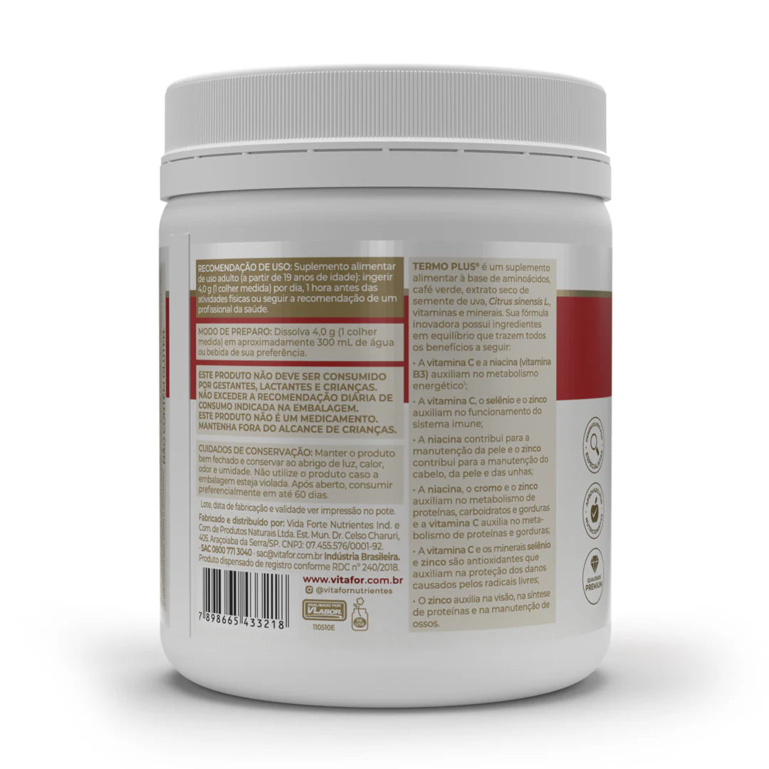 Termo Plus Vitafor - 240g Sabor Tangerina com Chá Verde