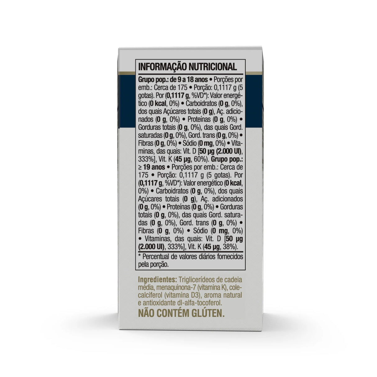 Vita D3 + K2 Vitafor - 20ml Sabor Menta