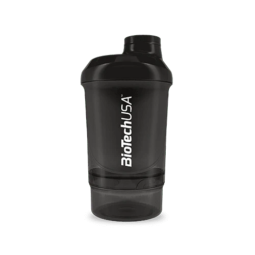 Copo Shaker Biotech Wave+ Nano - 300ml (+150ml) Black-Smoked
