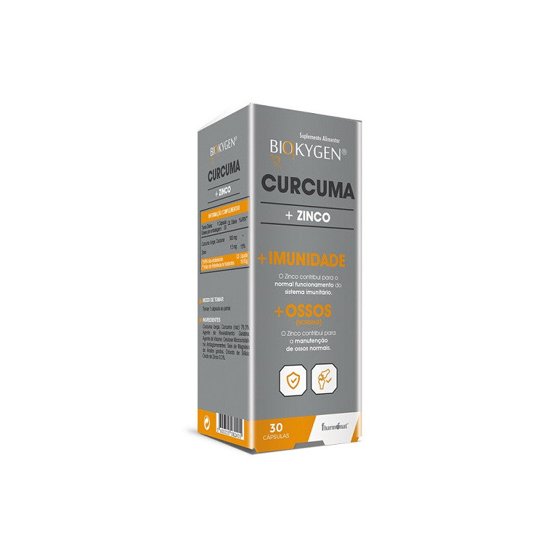 FHARMONAT Biokygen Curcuma (Açafrão-da-Terra) 500mg - 30 Cápsulas | Anti-Inflamatório Natural e Suporte Articular