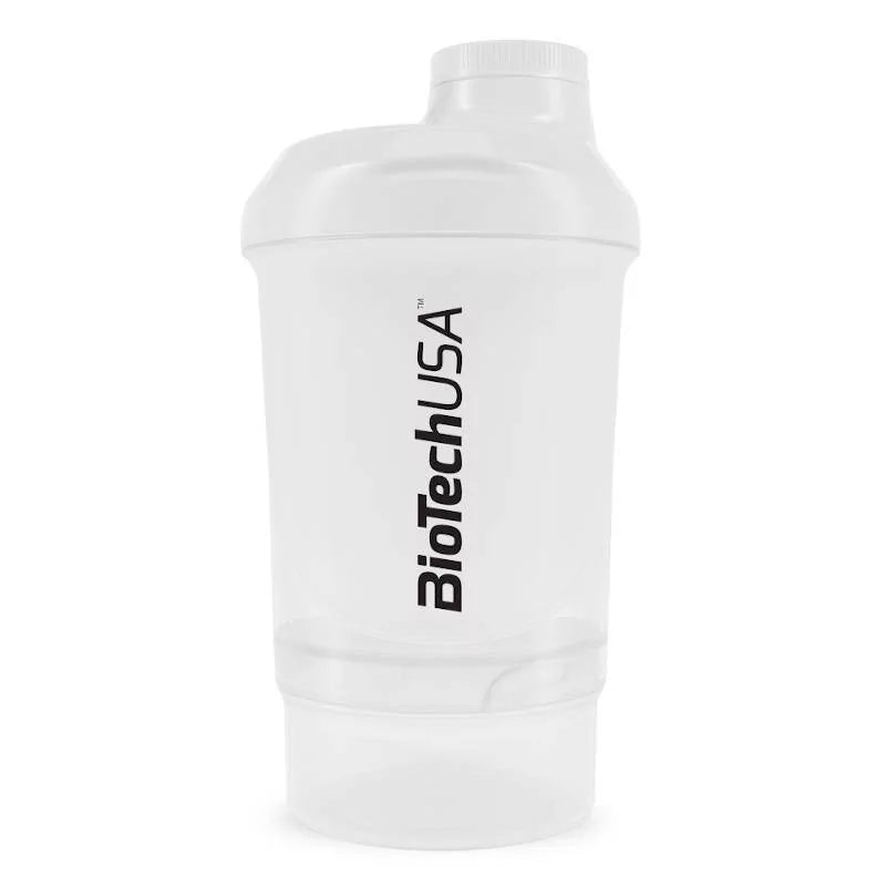 Copo Shaker Biotech Wave+ Nano - 300ml (+150ml) Transparent