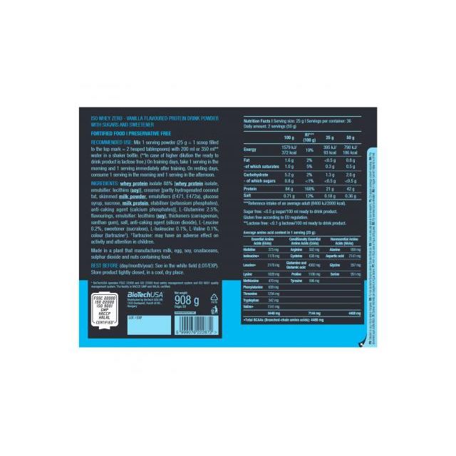 Iso Whey Zero - 908g - Baunilha - Biotech USA