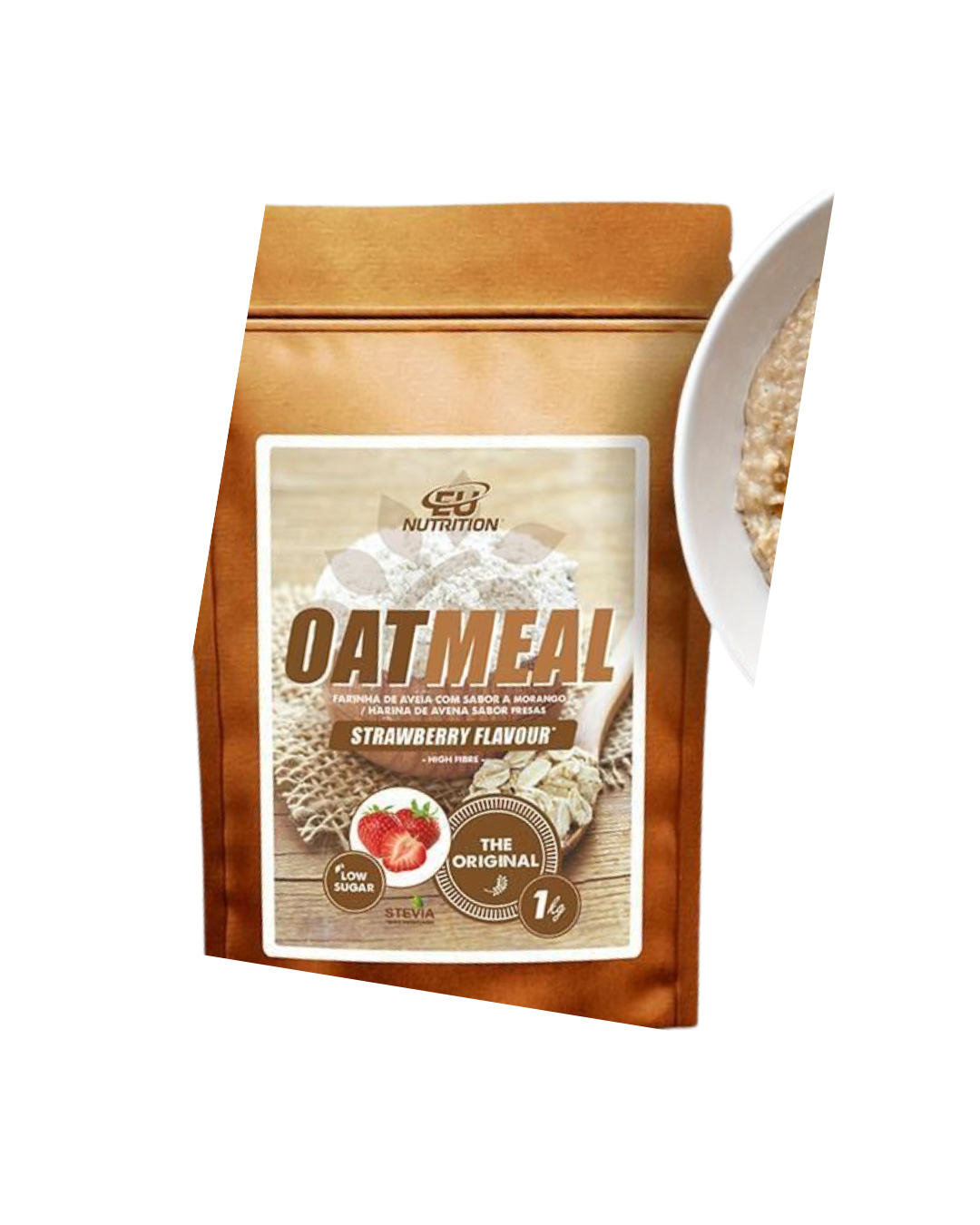 Farinha de Aveia Eu Nutrition - 1kg Sabor Strawberry