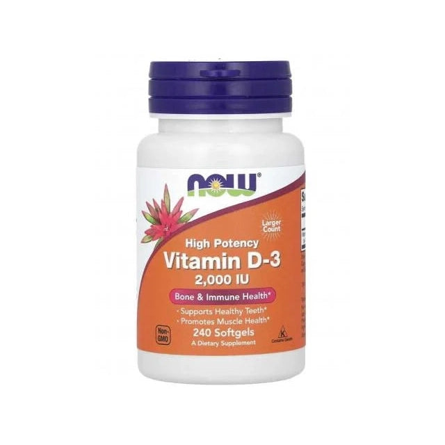 Vitamin D3 – 2000 UI – 240 Cápsulas – Now Foods