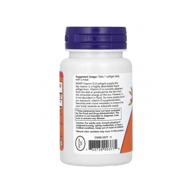 Vitamin D3 – 2000 UI – 240 Cápsulas – Now Foods