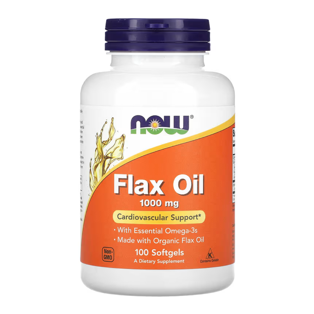 Flax Oil 100mg NOW Foods - 100 Cápsulas