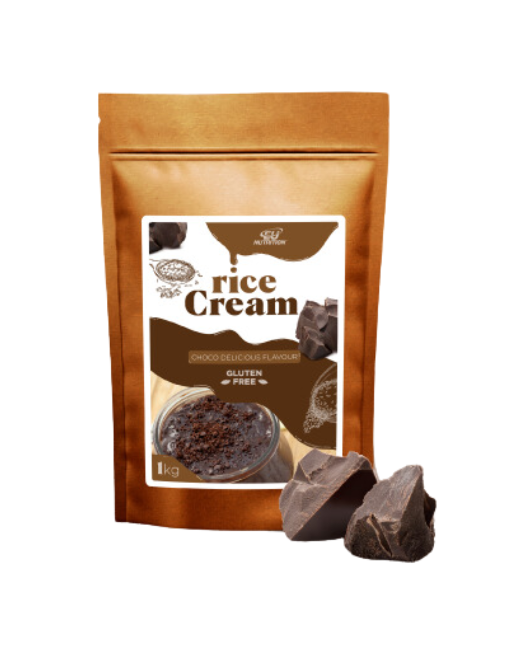 Papas de Arroz Cremosas Eu Nutrition - 1kg Sabor Choco Delicious