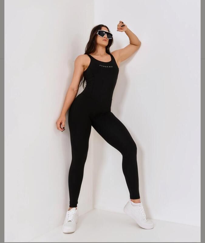 Macacao pawer fit longo - preto - M