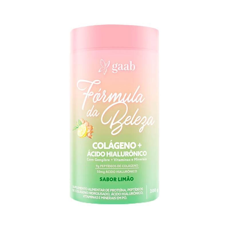 Fórmula da Beleza Colágeno + Ácido Hialurônico - Limão - 240g -  Gaab