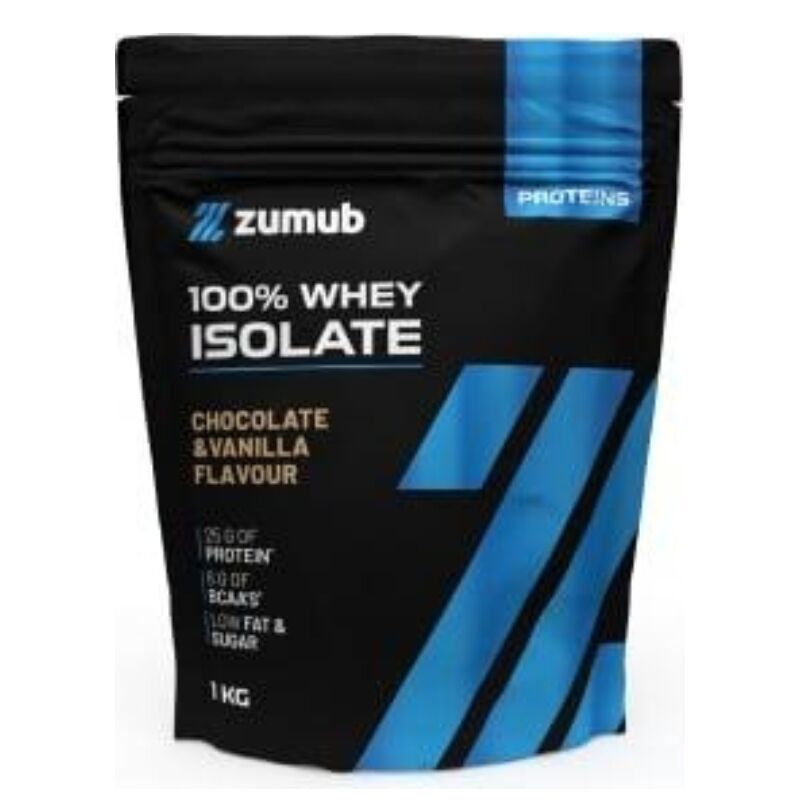 100% Whey Isolate Zumub - 1kg Sabor Chocolate-Vanilla