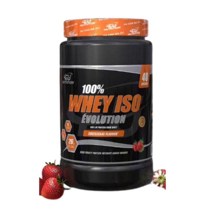 100% Whey Isolate Évolution Eu Nutrition - 1kg Sabor Strawberry