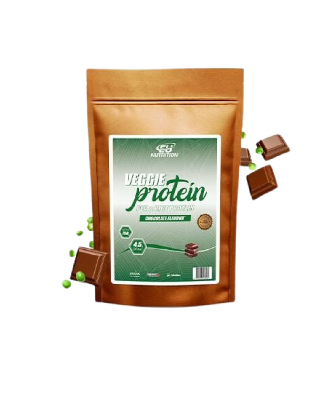 Veggie Protein Eu Nutrition - 750g Sabor Chocolate (Pea and Rice)