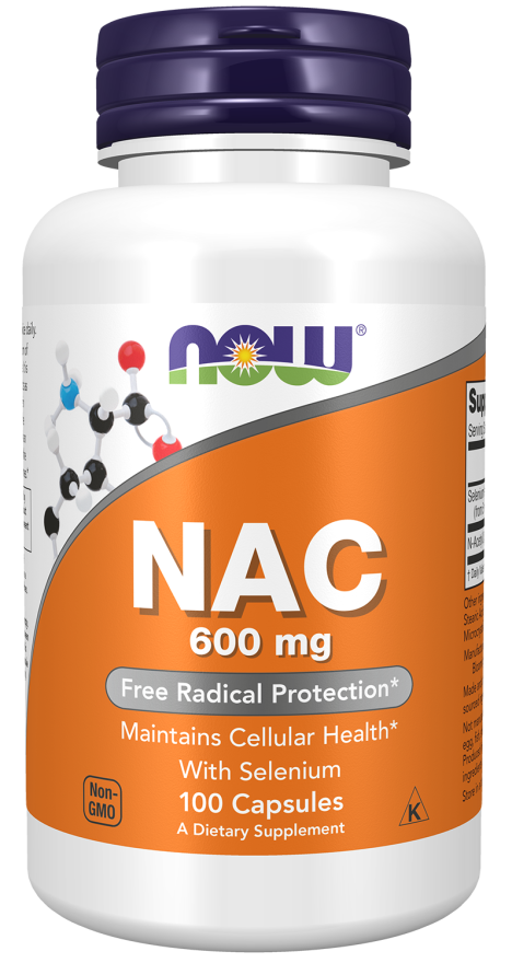 NAC (N-Acetilcisteína) - 600mg - 100 Cápsulas - NOW Foods