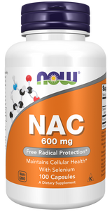 NAC (N-Acetilcisteína) - 600mg - 100 Cápsulas - NOW Foods