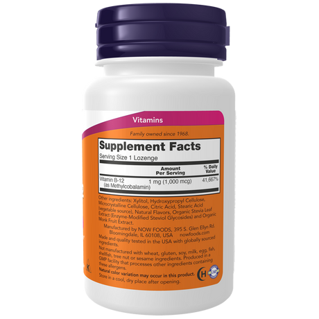 Metil B12 - 1000mcg - 100 Pastilhas - NOW Foods
