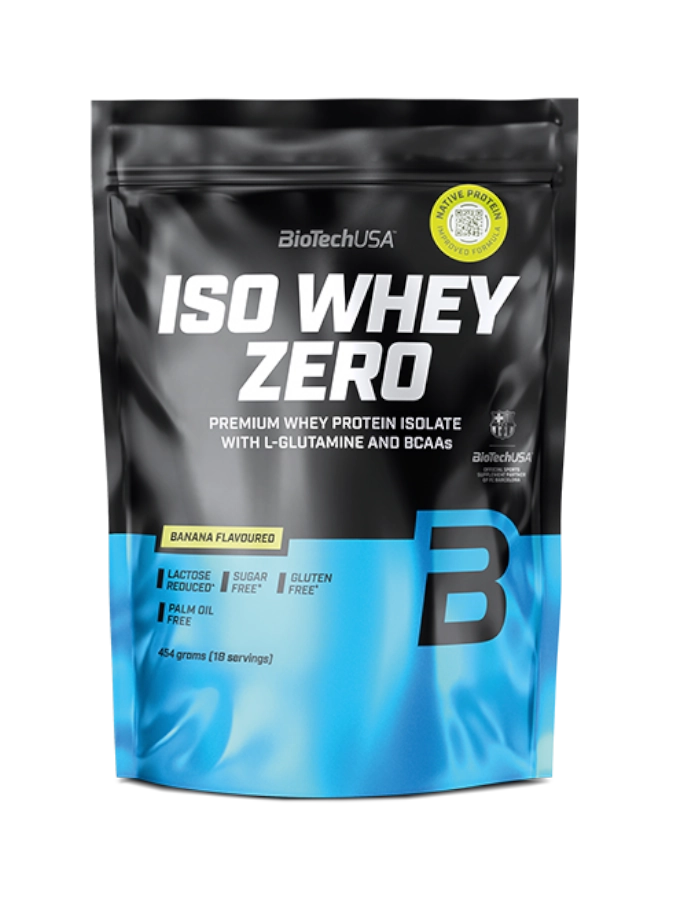 BIOTECH USA Iso Whey Zero (454g) Sabor Banana | 100% Whey Protein Isolate Microfiltrada | Sem Açúcar e Baixa em Lactose