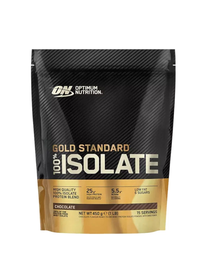 ON OPTIMUM NUTRITION Gold Standard 100% Isolate (450g) Sabor Chocolate | Proteína Hidrolisada e Isolada para Rápida Recuperação