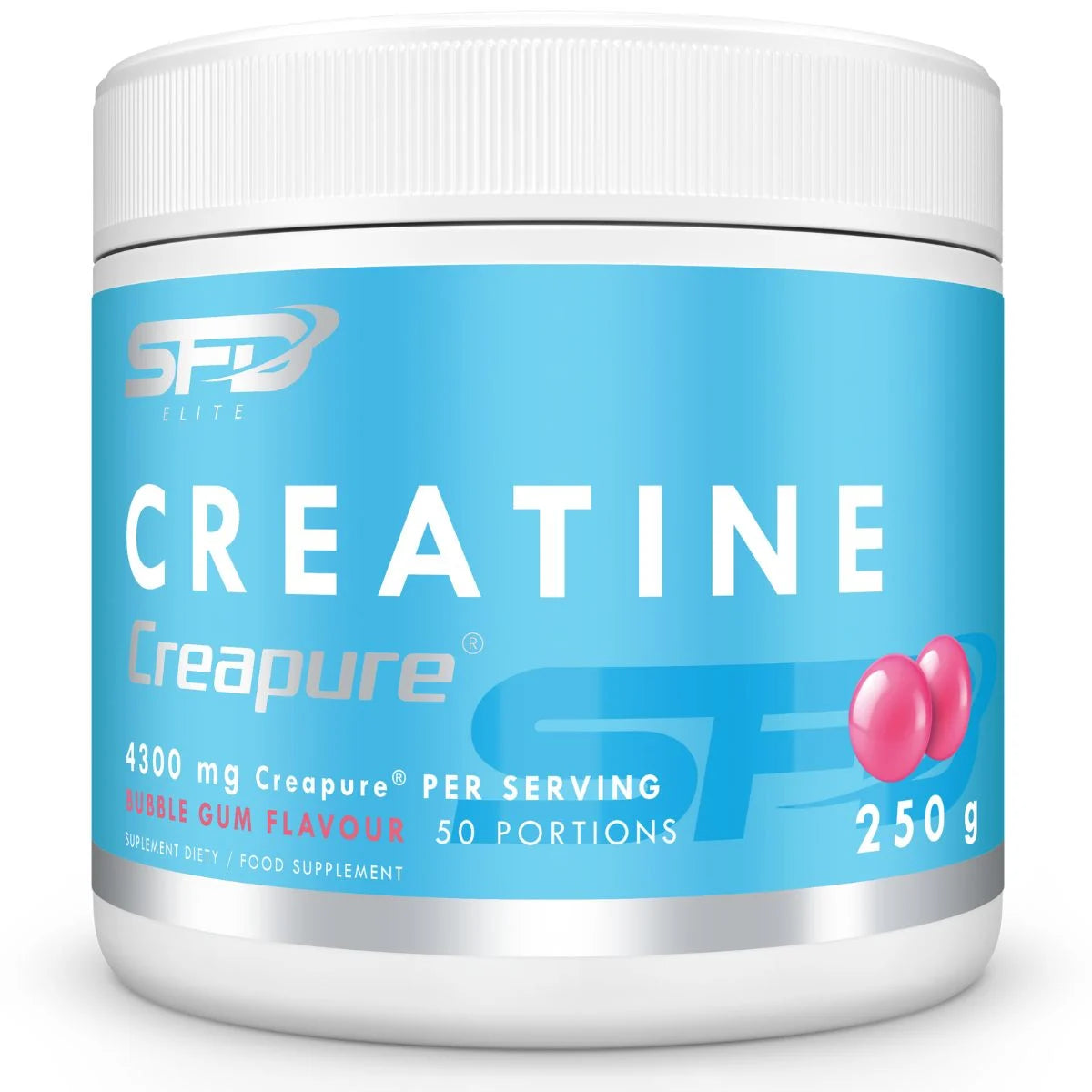 SFD NUTRITION Creatine (250g) Sabor Chiclete (Bubble Gum) | Monohidratada Micronizada Pura para Força e Performance