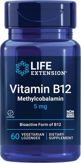 LIFE EXTENSION Vitamina B12 Metilcobalamina 5000 mcg (5 mg) - 100 Comprimidos Sublinguais | Absorção Rápida e Suporte Nervoso