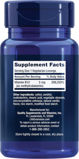 LIFE EXTENSION Vitamina B12 Metilcobalamina 5000 mcg (5 mg) - 100 Comprimidos Sublinguais | Absorção Rápida e Suporte Nervoso