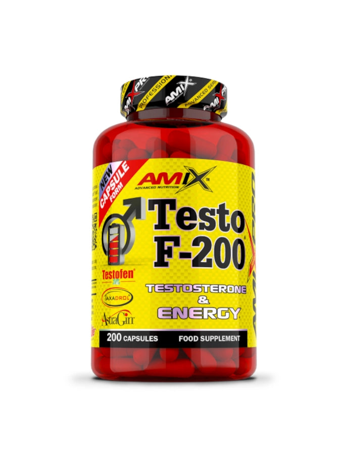 AMIX Testo F-200 - 200 Cápsulas | Potenciador de Testosterona Natural, Complexo Hormonal e de Vitalidade Masculina