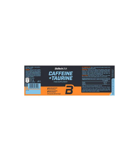Caffeine + Taurine Biotech - 60 Cápsulas