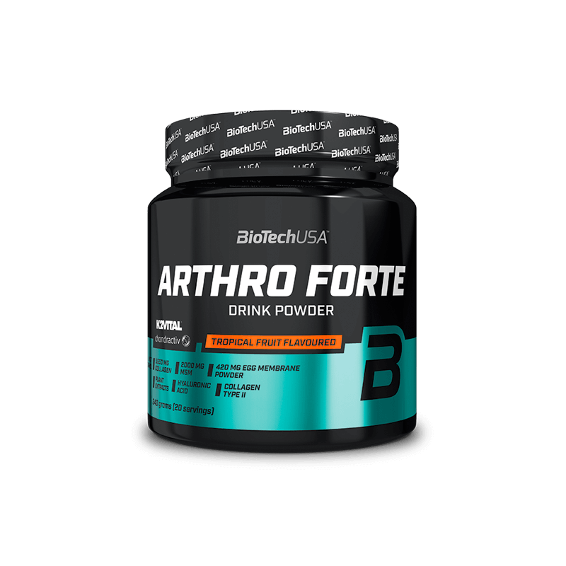 BIOTECH USA Arthro Forte Powder (340g) Sabor Frutos Tropicais | Fórmula Avançada para Articulações, Cartilagens e Ossos