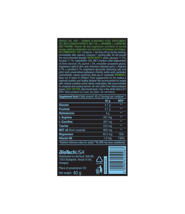 Gel Energético BiotechUSA - 60g