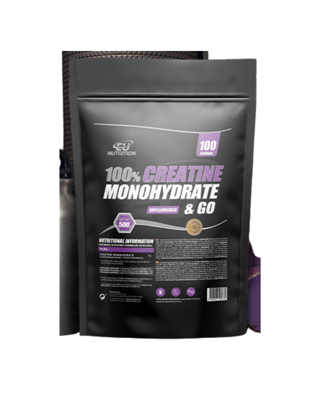 100% Creatine Monohydrate & Go 500 g Eu Nutrition
