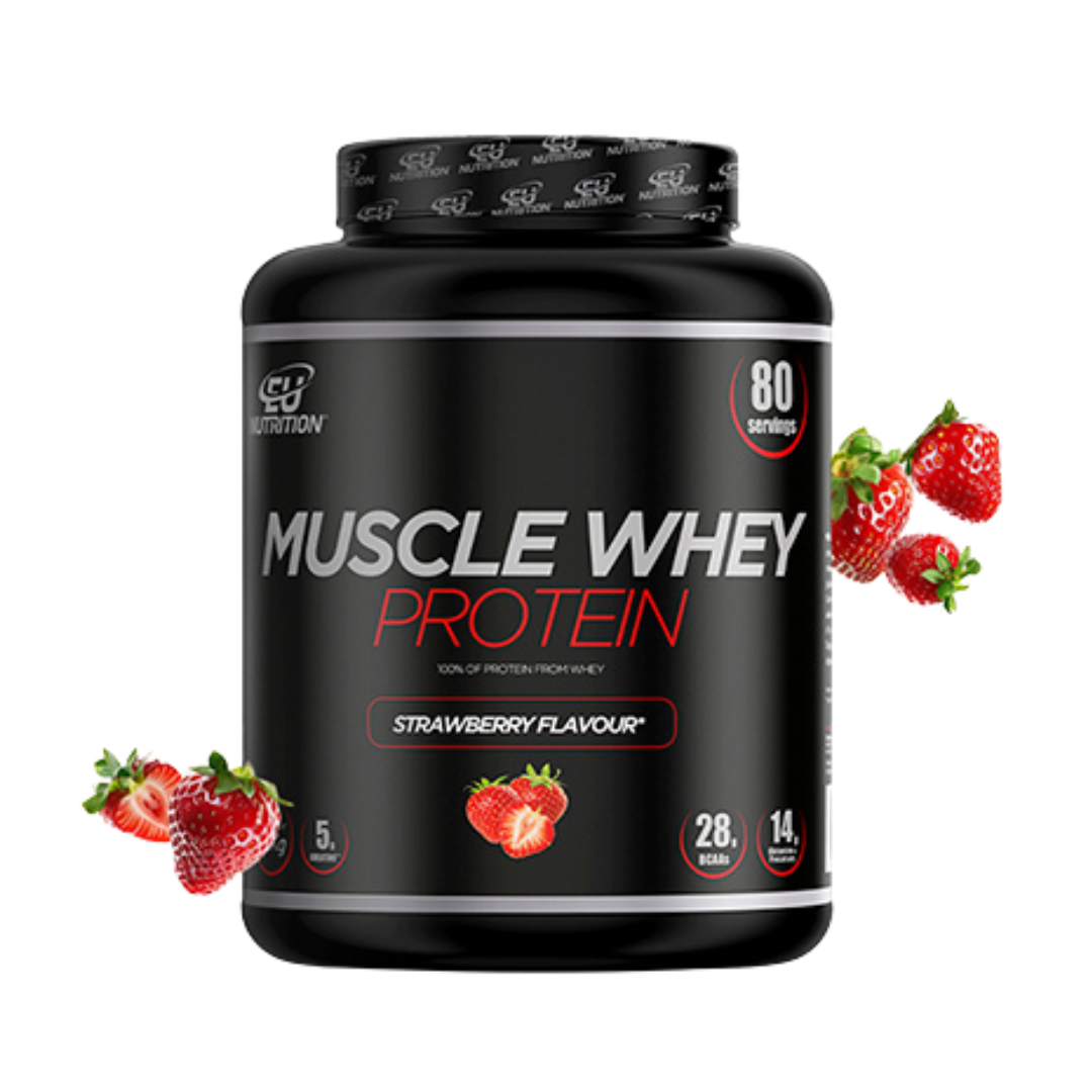 Muscle Whey Protein Eu Nutrition - 2kg Sabor Strawberry