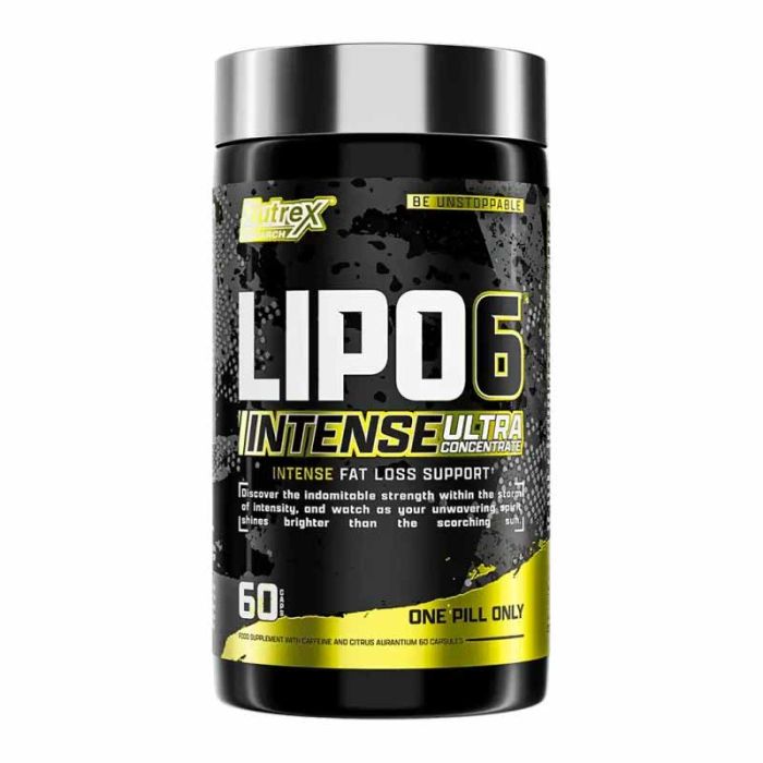 NUTREX Lipo-6 Black Intense Ultra Concentrate - 60 Cápsulas | Queimador de Gordura Termogénico Extremo | Energia, Foco e Supressão do Apetite