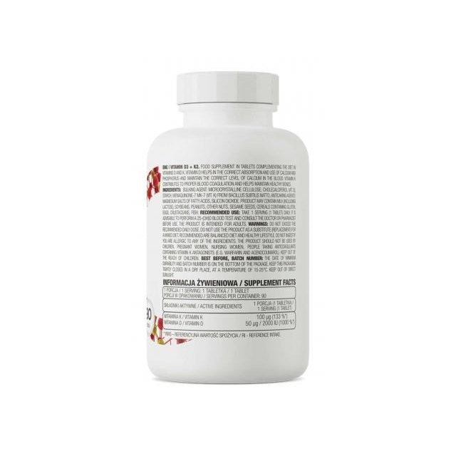 Vitamina D3 + K2 Ostrovit - 90 Cápsulas