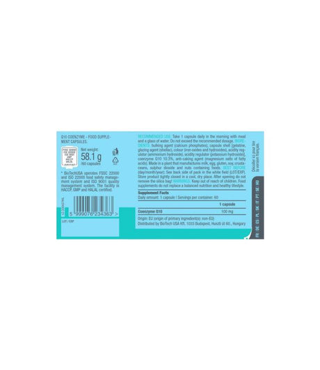 Q-10 Coenzyme Biotech - 100mg - 60 Cápsulas