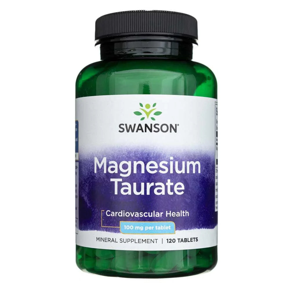 Swanson Taurato de Magnésio 100mg – 120 Cápsulas – Coração, Sono e Sistema Nervoso