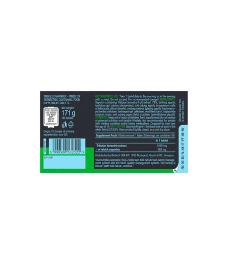 Tribulus Maximus - 90 Cápsulas - Biotech USA