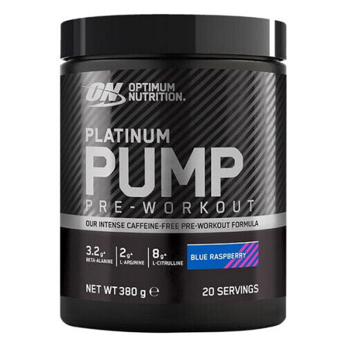 Optimum Nutrition Platinum Pump Pre-Workout - 380g Sabor Blue Raspberry